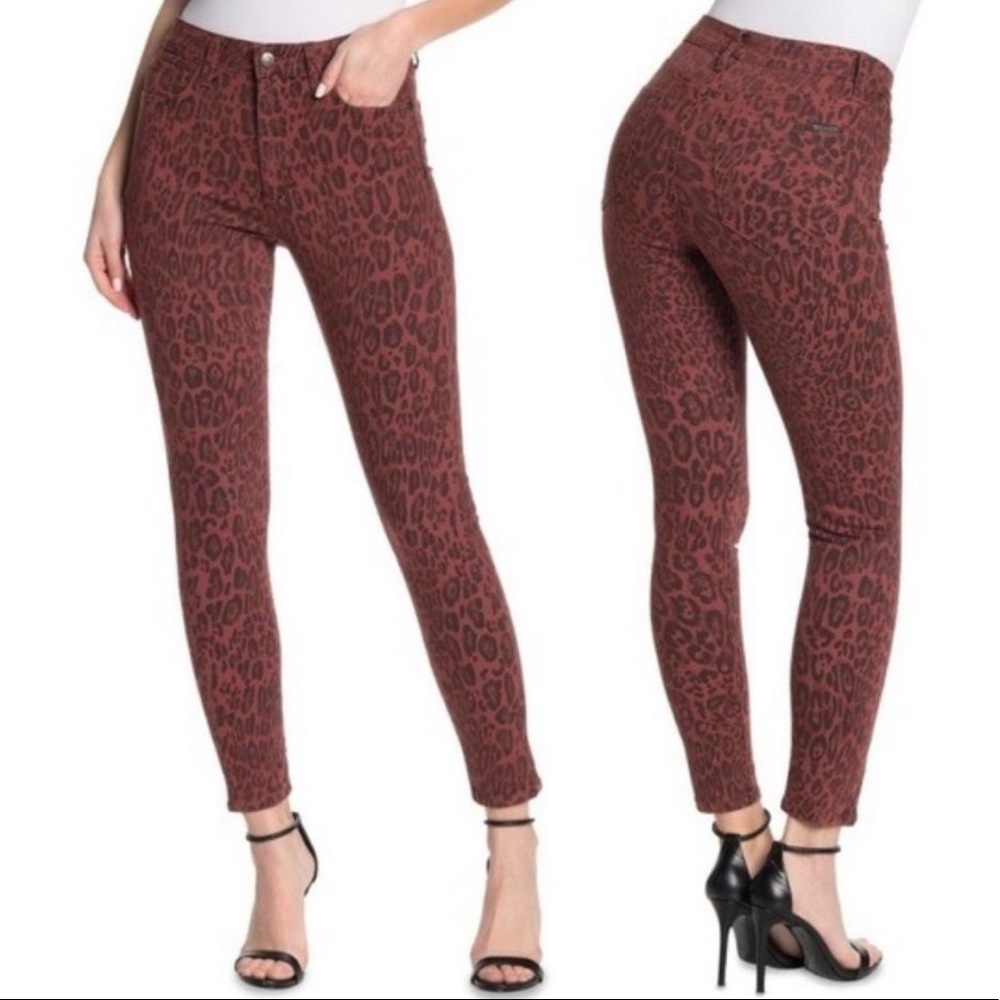 Charlie High Rise Skinny Ankle Leopard Print Jeans